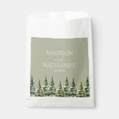 Hochzeit des Minimalistischen Winterschneewaldes Geschenktütchen (Vorderseite)