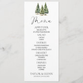 Hochzeit des Minimalistischen Winterschneewaldes Menükarte (Vorderseite)