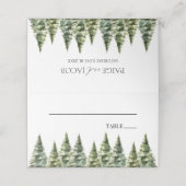 Hochzeit des Minimalistischen Winterschneewaldes Platzkarte (Außenseite Aufgefaltet)