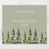 Hochzeit des Minimalistischen Winterschneewaldes Schaumweinetikett (Einzelnes Label)