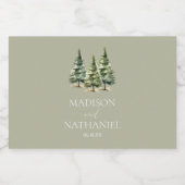 Hochzeit des Minimalistischen Winterschneewaldes Schaumweinetikett (Einzelnes Label)