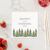 Hochzeit des Minimalistischen Winterschneewaldes Serviette (Beispiel)