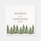 Hochzeit des Minimalistischen Winterschneewaldes Serviette (Vorderseite)
