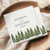 Hochzeit des Minimalistischen Winterschneewaldes Serviette