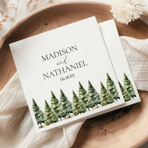 Hochzeit des Minimalistischen Winterschneewaldes Serviette