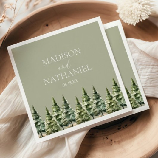 Hochzeit des Minimalistischen Winterschneewaldes Serviette