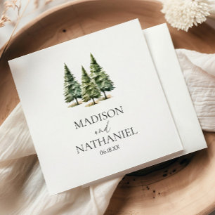 Hochzeit des Minimalistischen Winterschneewaldes Serviette
