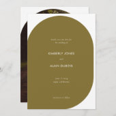 Hochzeit des modernen geometrischen Olive Green Fo Save The Date (Vorne/Hinten)