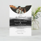 Hochzeit des modernen gewölbten Fotos Einladung (Stehend Vorderseite)