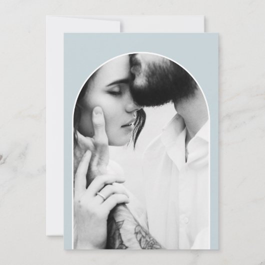 Hochzeit des modernen grafischen Fotos Save The Date (Rückseite)