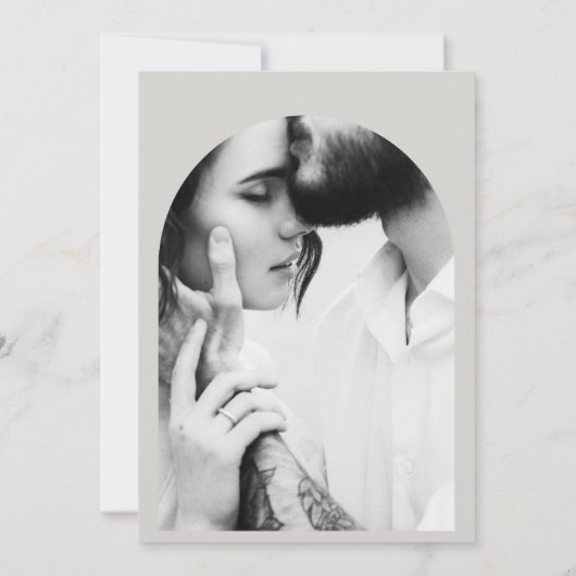 Hochzeit des modernen grafischen Fotos Save The Date (Rückseite)