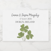 Hochzeit des modernen grünen Irischen Kleeblatts Alkoholflaschenetikett (Einzelnes Label)