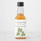 Hochzeit des modernen grünen Irischen Kleeblatts Alkoholflaschenetikett (Vorderseite)