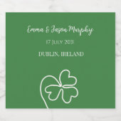 Hochzeit des modernen grünen Irischen Kleeblatts Schaumweinetikett (Einzelnes Label)
