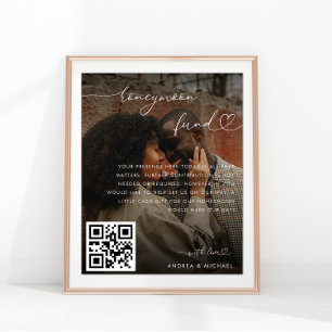 Hochzeit des modernen Heart Script Foto Honeymoon  Poster