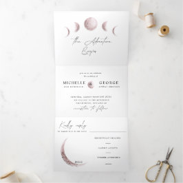 Hochzeit des mystischen Mondes Dreifach Gefaltete Einladung