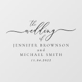 Hochzeit des Namenswagens Fensteraufkleber (Blatt)