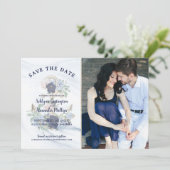 Hochzeit des Nautical Elegance Foto Anchor Save The Date (Stehend Vorderseite)