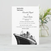 Hochzeit des Nautical Theme Ship Board Einladung (Stehend Vorderseite)