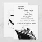 Hochzeit des Nautical Theme Ship Board Einladung (Vorne/Hinten)
