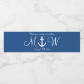 Hochzeit des nautischen Ankerstaates Wasserflaschenetikett (Einzelnes Label)