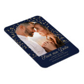 Hochzeit des Navy Blue Gold Glitzer Arch Dome Foto Magnet (Rechte Seite)