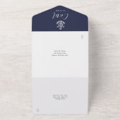 Hochzeit des Navy Blue Nautical Anchor Monogram Fo All In One Einladung (Außenbereich)