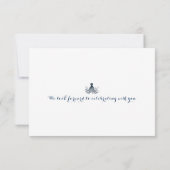Hochzeit des Navy Blue Octopus Coral Nautical Beac RSVP Karte (Rückseite)