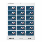 Hochzeit des Navy Blue & Pink Cherry Blossom Sprin Adressaufkleber (Vorne)