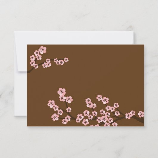 Hochzeit des Navy Blue & Pink Cherry Blossom Sprin RSVP Karte (Rückseite)