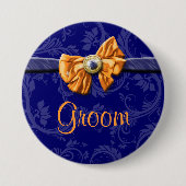 Hochzeit des navy-orange-Brautparty Button (Vorderseite)