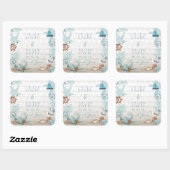 Hochzeit des niedlichen nautischen Sommers Quadratischer Aufkleber (Blatt)