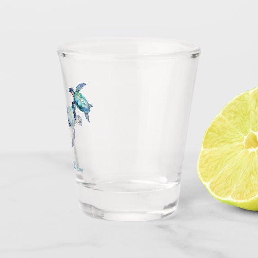 Hochzeit des personalisierten Meeresschildkrötenst Schnapsglas (Rechts)