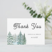 Hochzeit des Pinienwaldes Dankeskarte (Stehend Vorderseite)