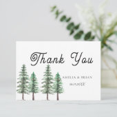 Hochzeit des Pinienwaldes Dankeskarte (Stehend Vorderseite)