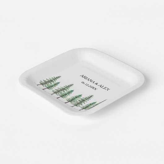 Hochzeit des Pinienwaldes Pappteller (Gewinkelt)