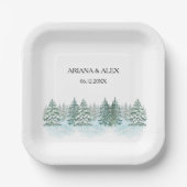 Hochzeit des Pinienwaldes Pappteller (Vorderseite)