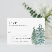 Hochzeit des Pinienwaldes RSVP Karte (Stehend Vorderseite)