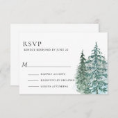 Hochzeit des Pinienwaldes RSVP Karte (Vorne/Hinten)