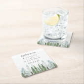 Hochzeit des Pinienwalds im Wasserfarbenwald rette Rechteckiger Pappuntersetzer (Vor Ort)