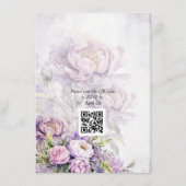Hochzeit des QR-Codes für Wasserfarbenlavender Peo Begleitkarte (Rückseite)