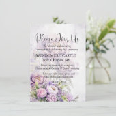 Hochzeit des QR-Codes für Wasserfarbenlavender Peo Begleitkarte (Stehend Vorderseite)