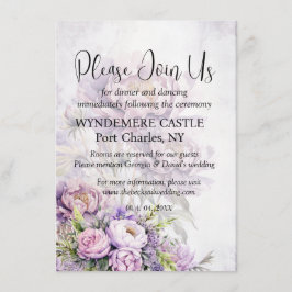 Hochzeit des QR-Codes für Wasserfarbenlavender Peo Begleitkarte