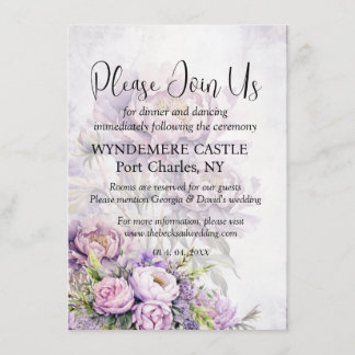 Hochzeit des QR-Codes für Wasserfarbenlavender Peo Begleitkarte