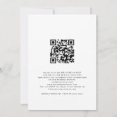 Hochzeit des QR-Codes von Navy Blue Gold Florals Einladung (Rückseite)