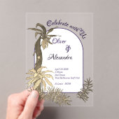 Hochzeit des Regenwaldes mit Lila Wasserfarbe Acryleinladungen (Insitu (Handheld))