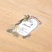 Hochzeit des Regenwaldes mit Lila Wasserfarbe Acryleinladungen (Ablage )