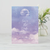 Hochzeit des römischen Mondschein Wasserfarbe Datu Einladung (Stehend Vorderseite)