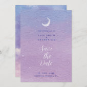 Hochzeit des römischen Mondschein Wasserfarbe Datu Einladung (Vorne/Hinten)