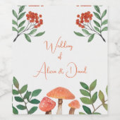 Hochzeit des Roten Pilzes Weinetikett (Einzelnes Label)